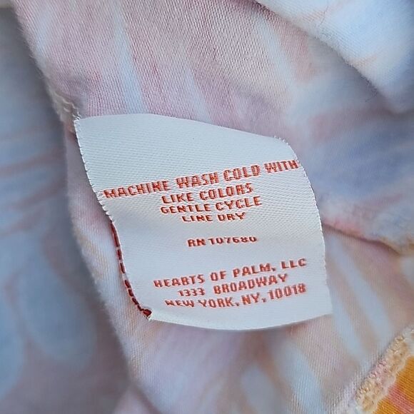 Hearts Of Palm -618 Embellished V‎ Neck 3/4 Sleeve T-Shirt Tropical Leaf Print M - Picture 4 of 5